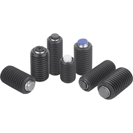 Kipp Self-Aligning Pads With O-Ring, Form:K Carbon Steel, Interchangable Insert, Comp:Polyacetal K0291.724X040